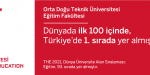 Orta Doğu Teknik Üniversitesi Eğitim Fakültesi Dünyada ilk 100 içinde, Türkiye'de 1. sırada yer almıştır